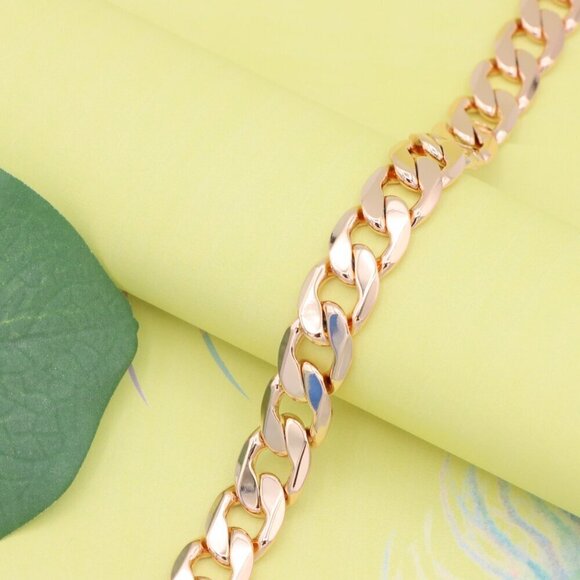 "Bold Rose Gold Chunky Link Bracelet in High-Quality Brass Finish, XPBL1151 - Picture 3 of 12